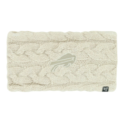 Buffalo Bills Latte Braid Headband In Cream - Front View