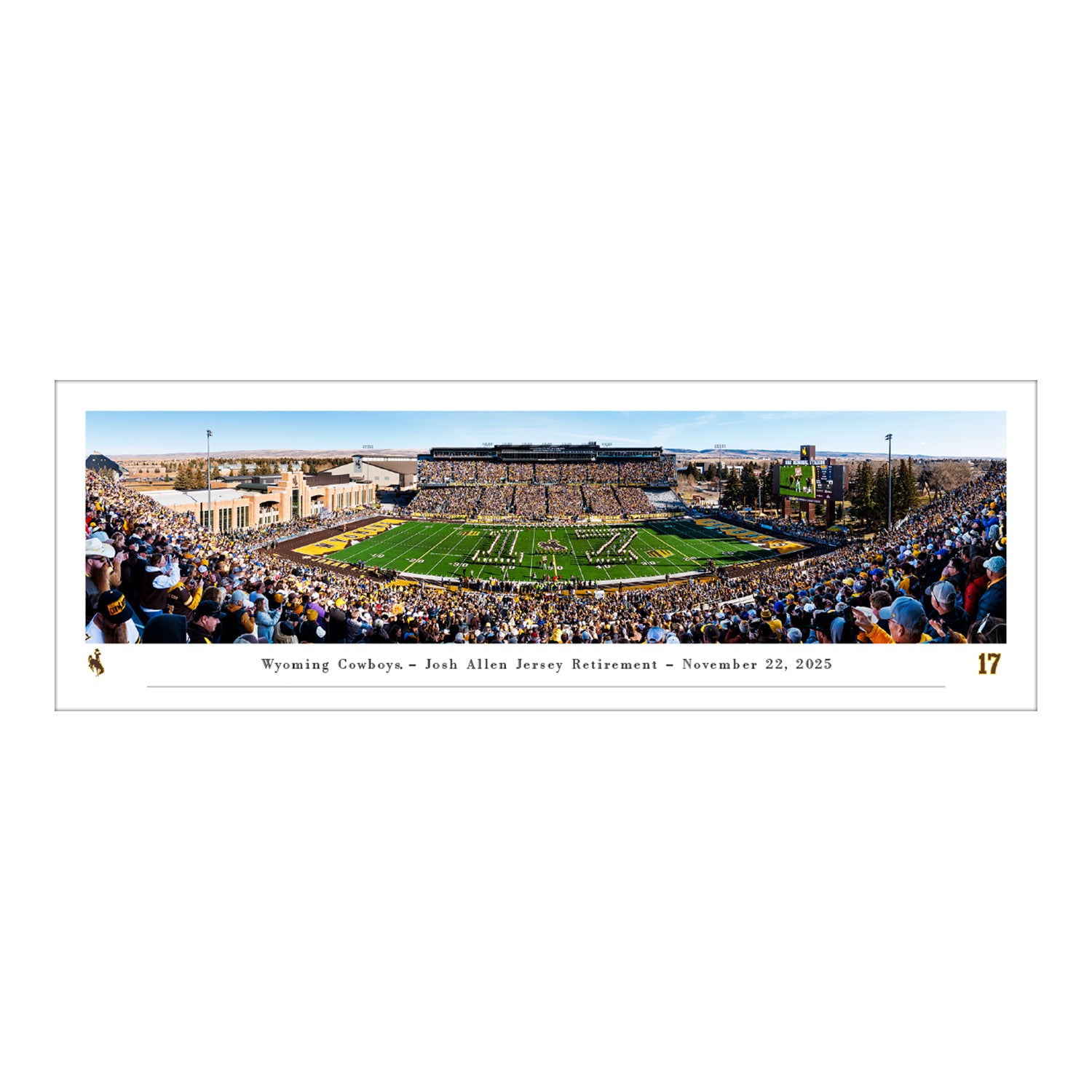 Wyoming Josh Allen Jersey Retirement Panorama - Unframed 