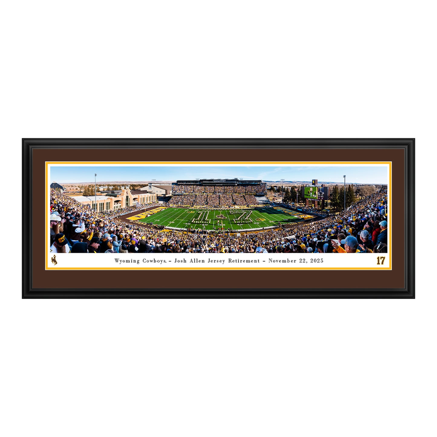 Wyoming Josh Allen Jersey Retirement Panorama - Deluxe Frame