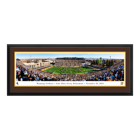 Wyoming Josh Allen Jersey Retirement Panorama - Deluxe Frame