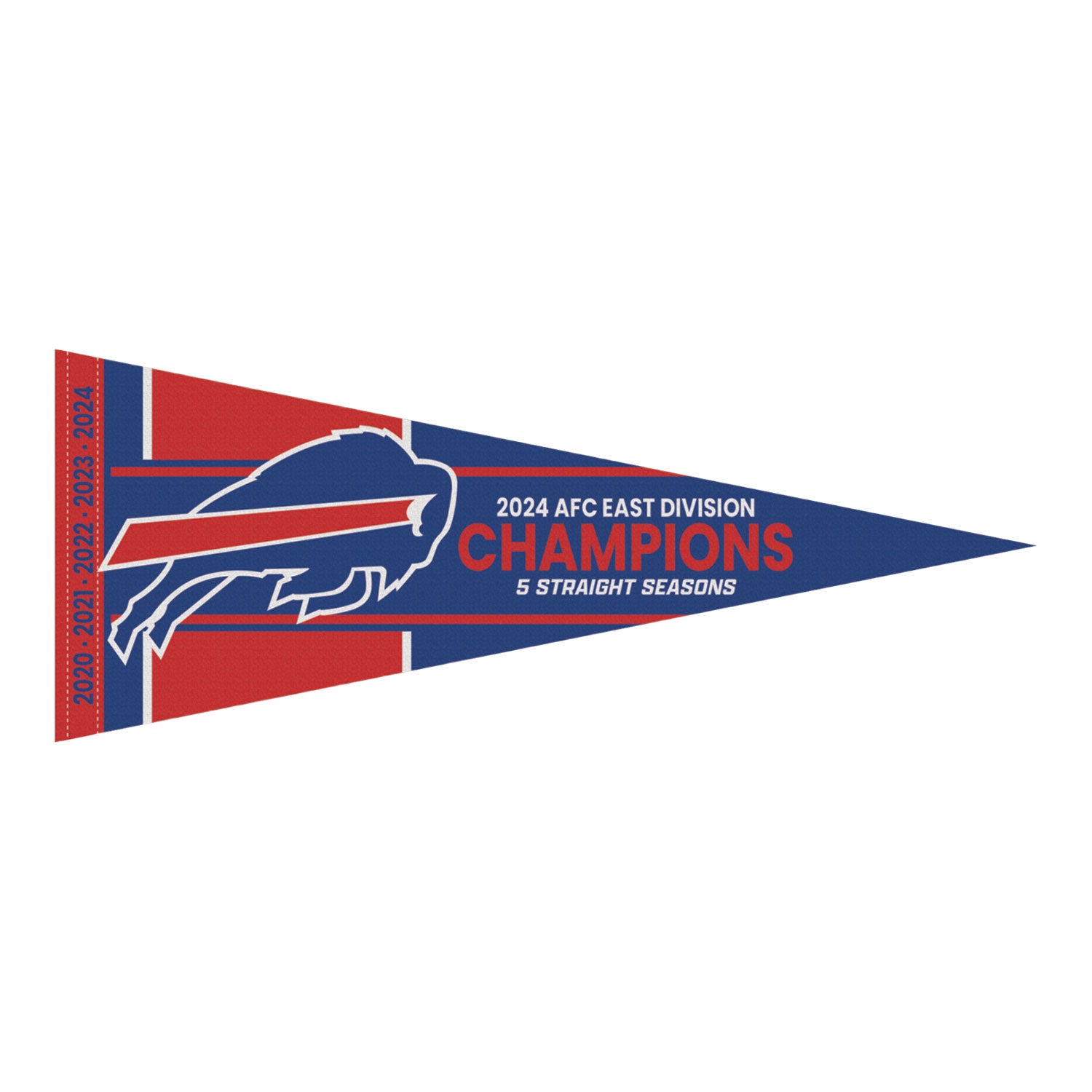 Wincraft Buffalo Bills 5x AFC East Champions Pennant In Blue & Red - Front View