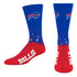 Youth Bills Spray Zone Socks In Blue & Red - Front View