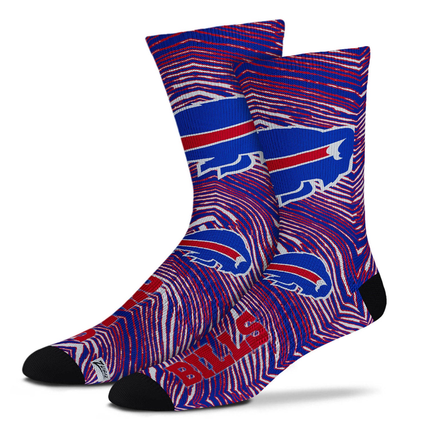 Zubaz by for Bare Feet NFL Zubified Adult Large Dress Socks