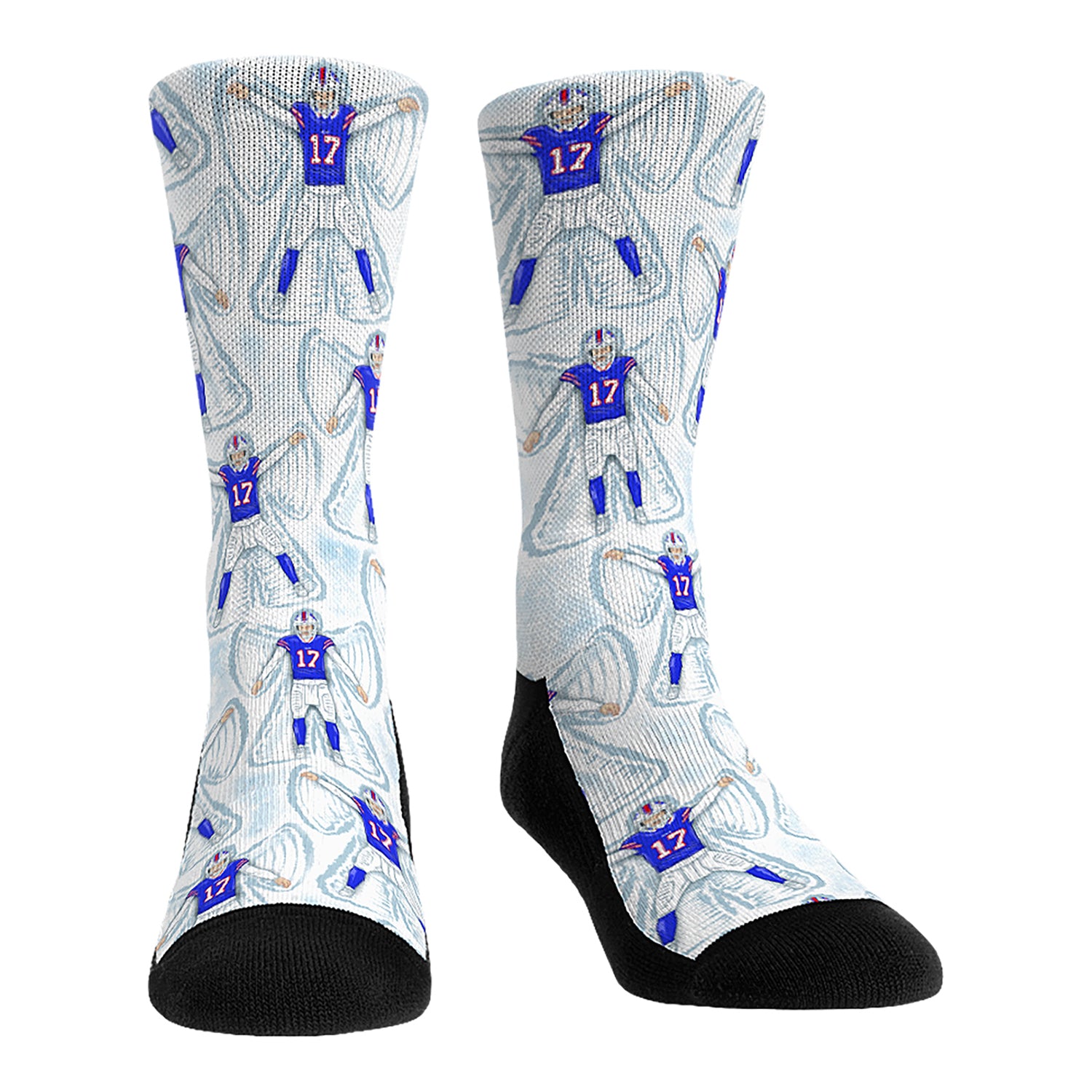 Youth Bills Touchdown Snow Socks In White - Front View