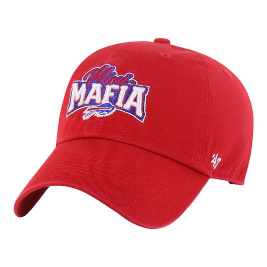 Youth Buffalo Bills Mini Mafia Clean Up Hat In Red - Front View
