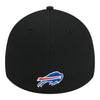 Bills New Era Youth Flex Visor Hat In Black - Back View