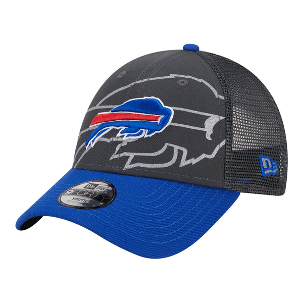 Youth Bills Reflect Adjustable Hat In Black & Blue - Front Left View