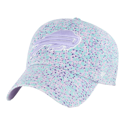 Bills Girls '47 Brand Cleanup Cosmic Burst Hat In Light Blue & Purple - Angled Left Side View