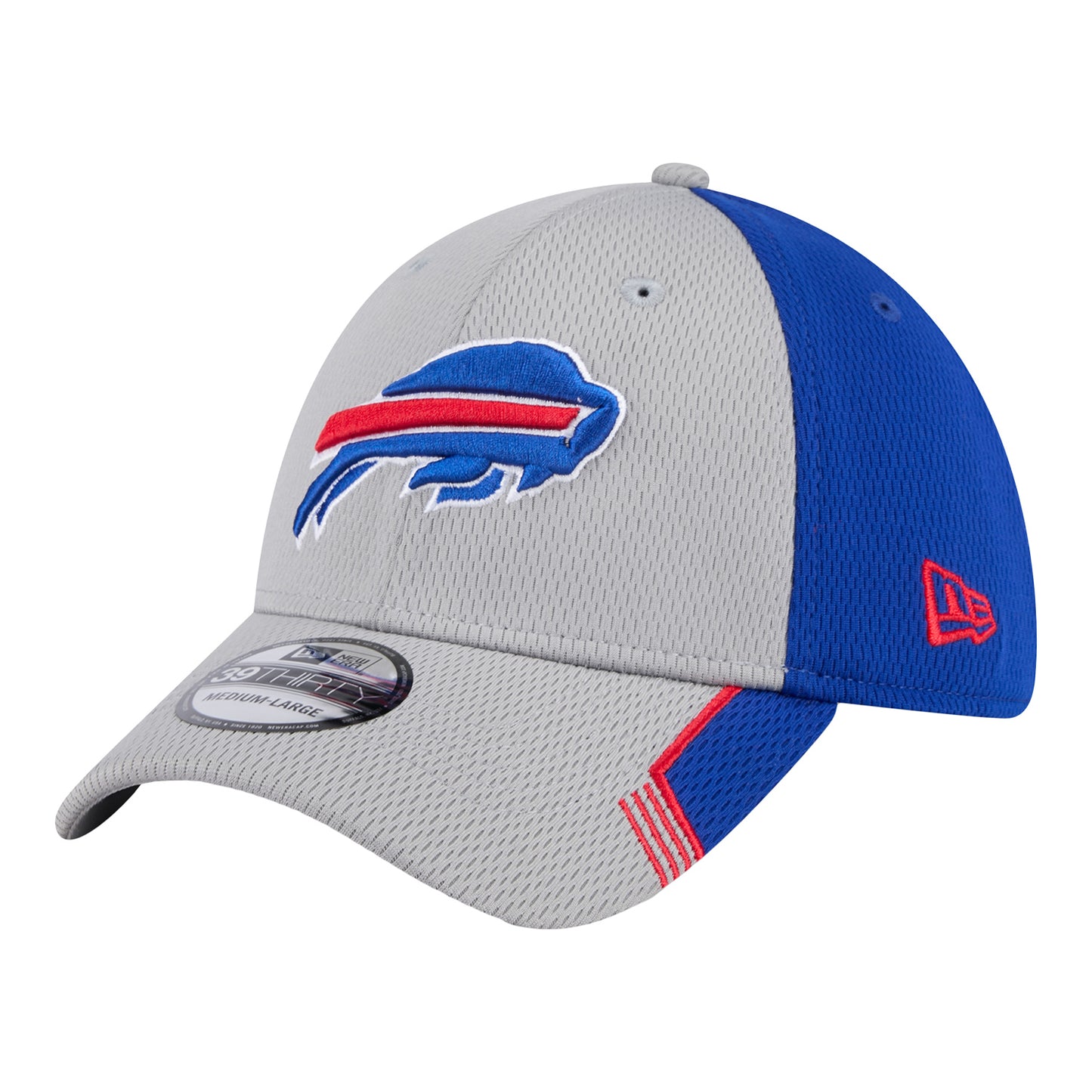 Buffalo Bills New Era 39THIRTY JR Visor Hat In Grey - Front View