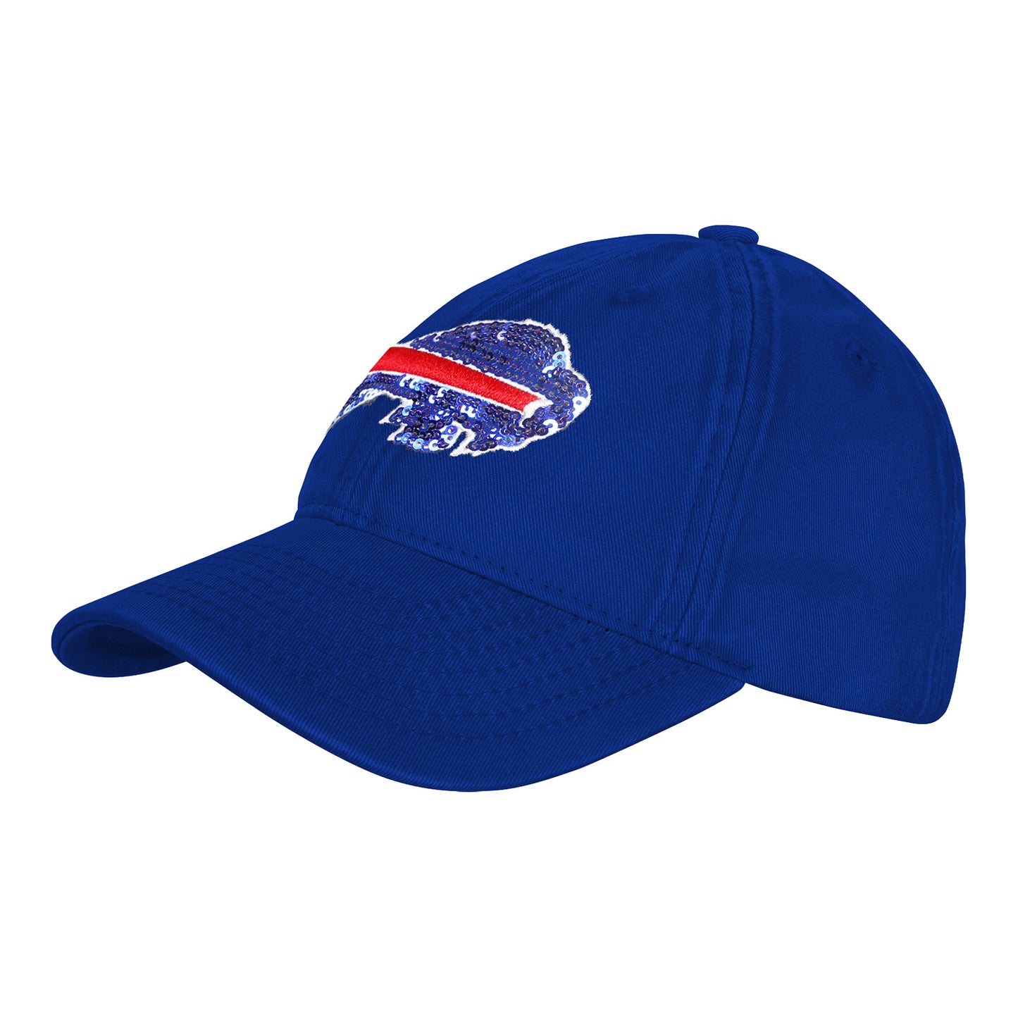Girls Buffalo Bills Gridiron Sequin Hat In Blue - Side View