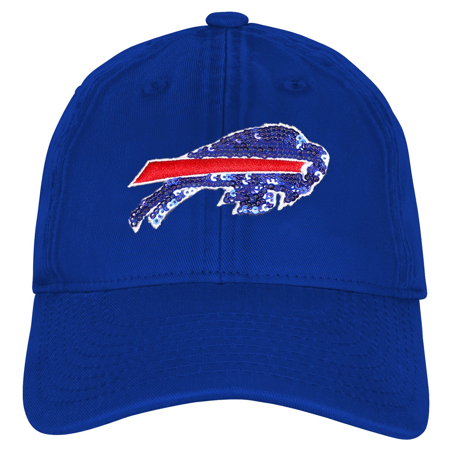 Girls Buffalo Bills Gridiron Sequin Hat In Blue - Front View