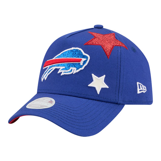 Girls Buffalo Bills New Era 9FORTY Bills Stardom Hat In Blue - Angled Left Side View