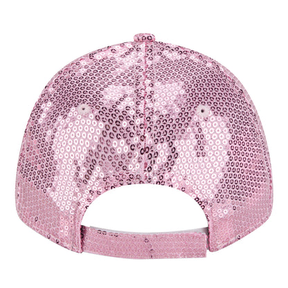 Girls Buffalo Bills 9FORTY Sequin Hat In Pink - Back View