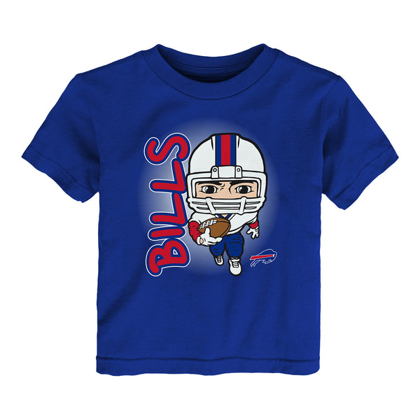 Toddler Scrappy Sequel Bills T-Shirt In Blue, Red & White - Front View