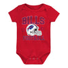 Infant Born to Be Bills Onesie 3-Pack In Red - Individual Onesie Front View