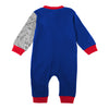 Infant Bills Playbook Coverall In Blue, Grey & Red - Back View