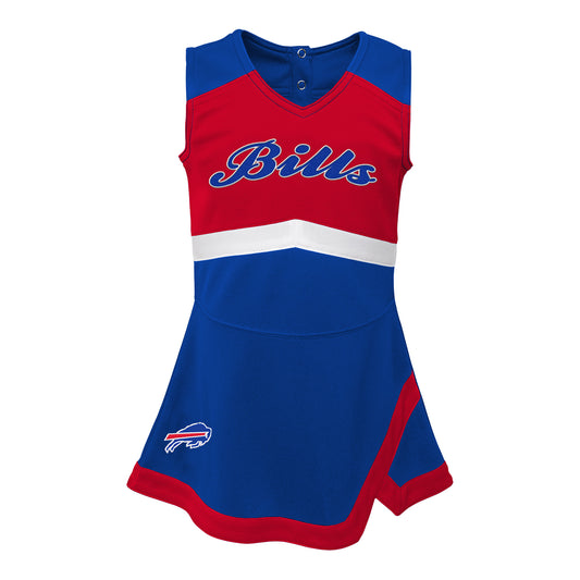 Infant Bills Cheer Captain Set In Blue, Red & White - Front View