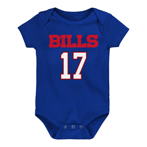 Buffalo Bills Josh Allen Name and Number Onesie In Blue - Front View
