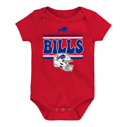 Buffalo Bills Play Day 3-Pack Onesie - Red Onesie - Front View