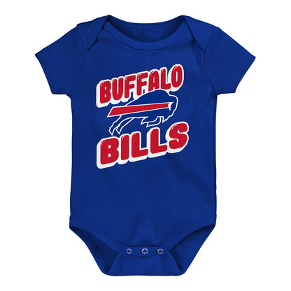 Buffalo Bills Play Day 3-Pack Onesie - Blue Onesie - Front View