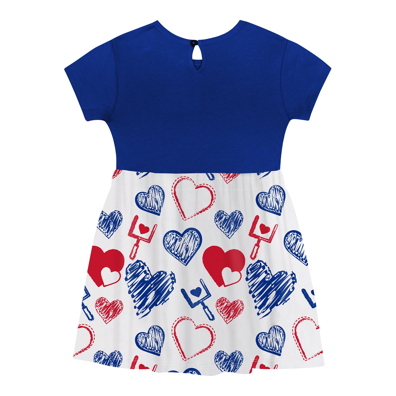 Buffalo Bills Girls All Heart Dress In Blue - Back View