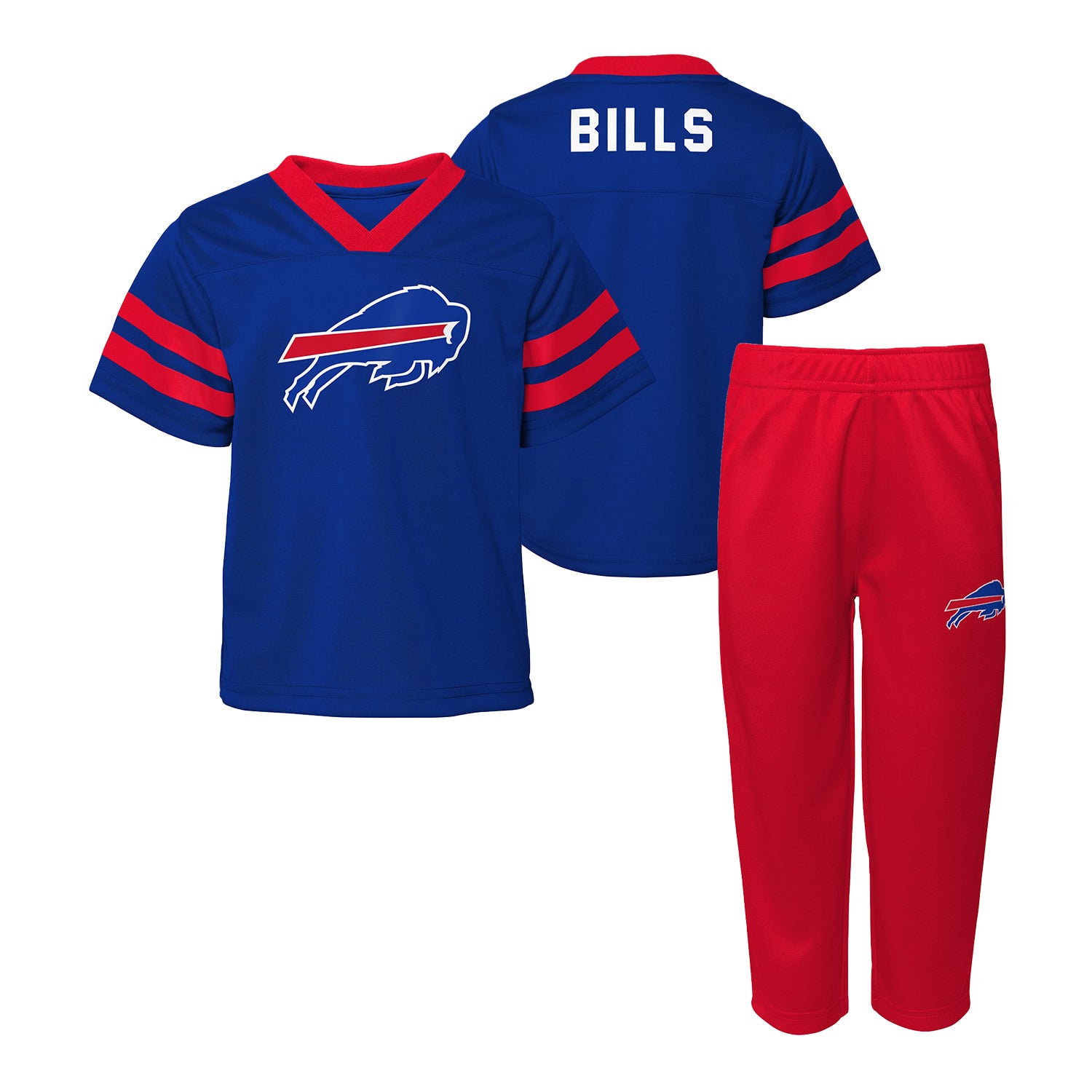 Bills Juvenile Red Zone Jersey Set In Blue & Red - Front View