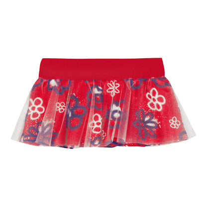 Buffalo Bills Infant Girls Primary Logo Creeper/Skirt Set In Red & Blue - Skirt Front View