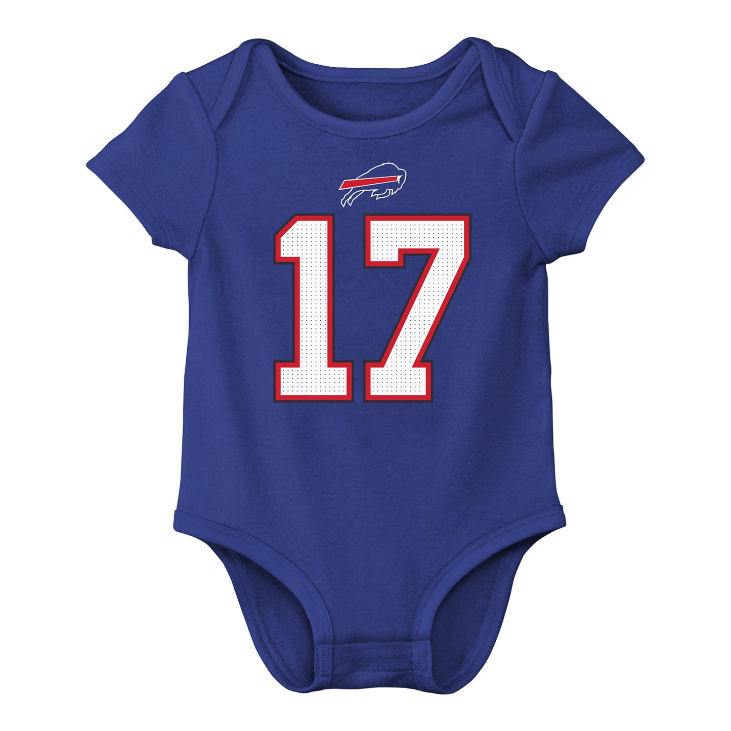 Buffalo Bills Infant Josh Allen Name and Number Bodysuit In Blue - Front View