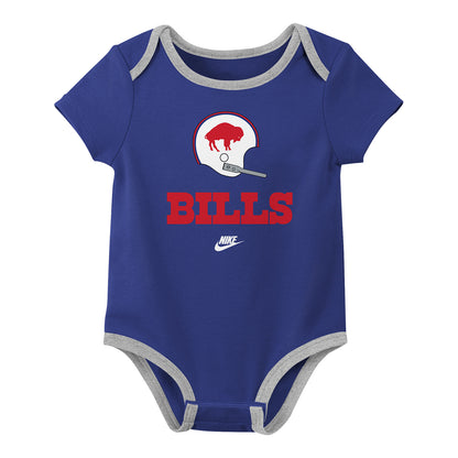 Buffalo Bills Rewind 2 Pack Creeper Set In Blue - Front View