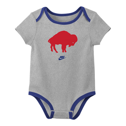 Buffalo Bills Rewind 2 Pack Creeper Set In Grey - Front View