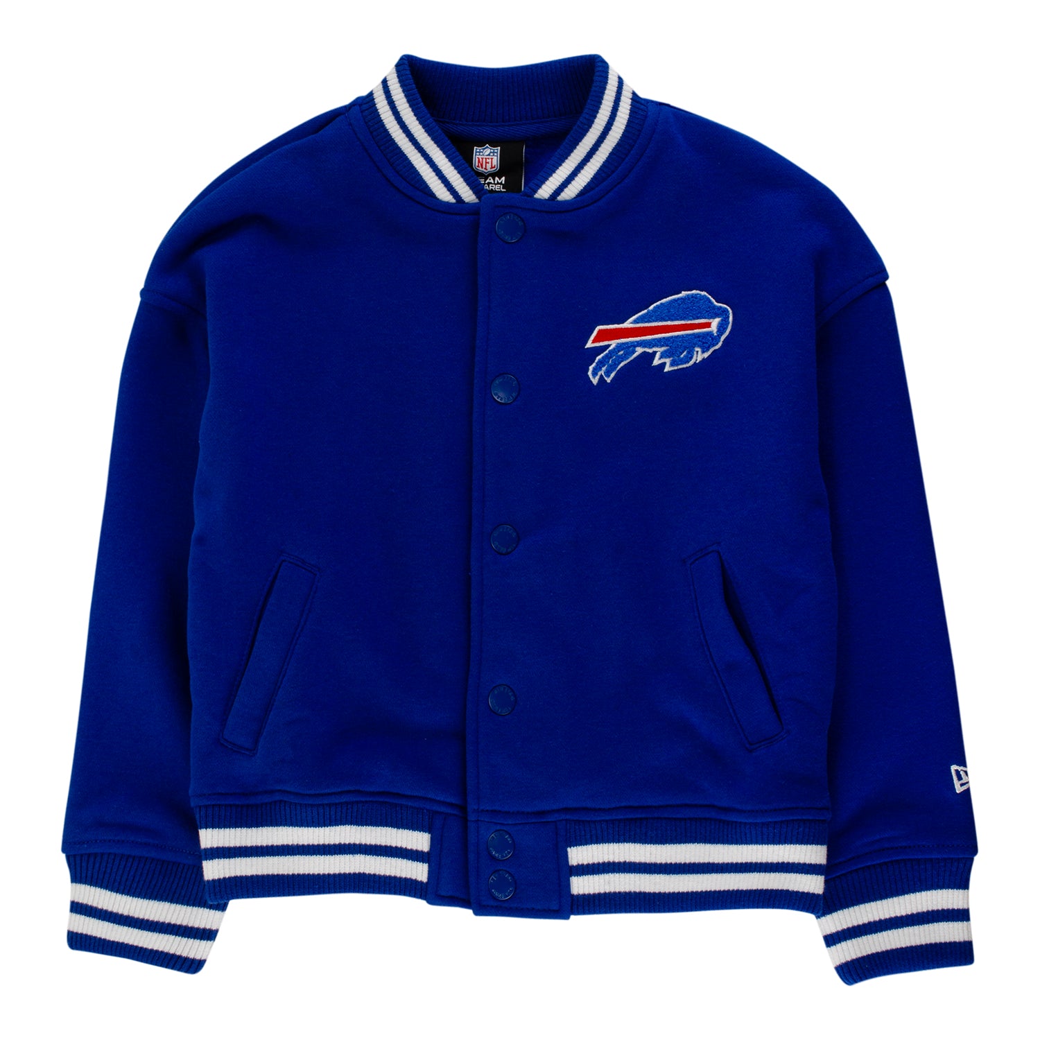 Youth Girls Buffalo Bills Snap Jacket In Blue - Front View