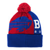 Youth Bills Cuff Knit Hat In Blue & Red - Back View
