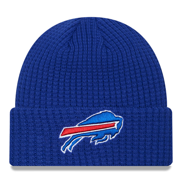 Toddler New Era Bills Prime Waffle Knit Hat In Blue - Front View