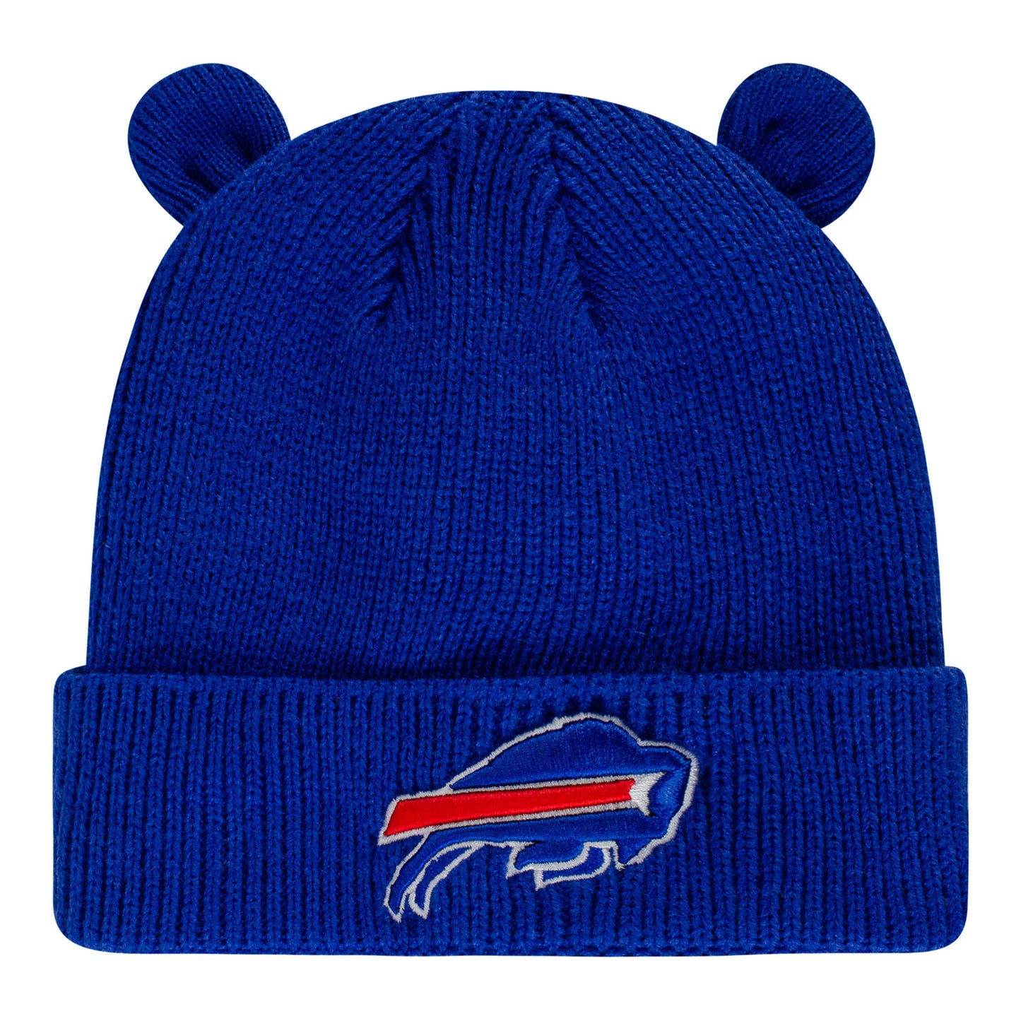 Bills New Era Youth Jr. Ears Knit Hat In Blue - Front View