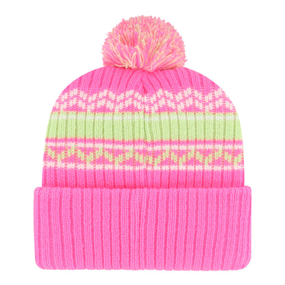 Girls Buffalo Bills Polar Vortex Cuff Knit In Pink - Back View