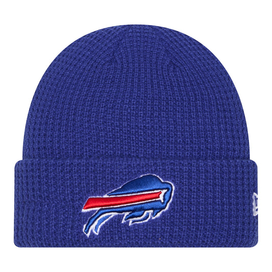 Youth Buffalo Bills New Era Primary Waffle Knit Hat In Blue - Front View