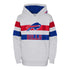 Youth Dynamic Duo Bills Hooded Sweatshirt In White, Blue & Red - Front View