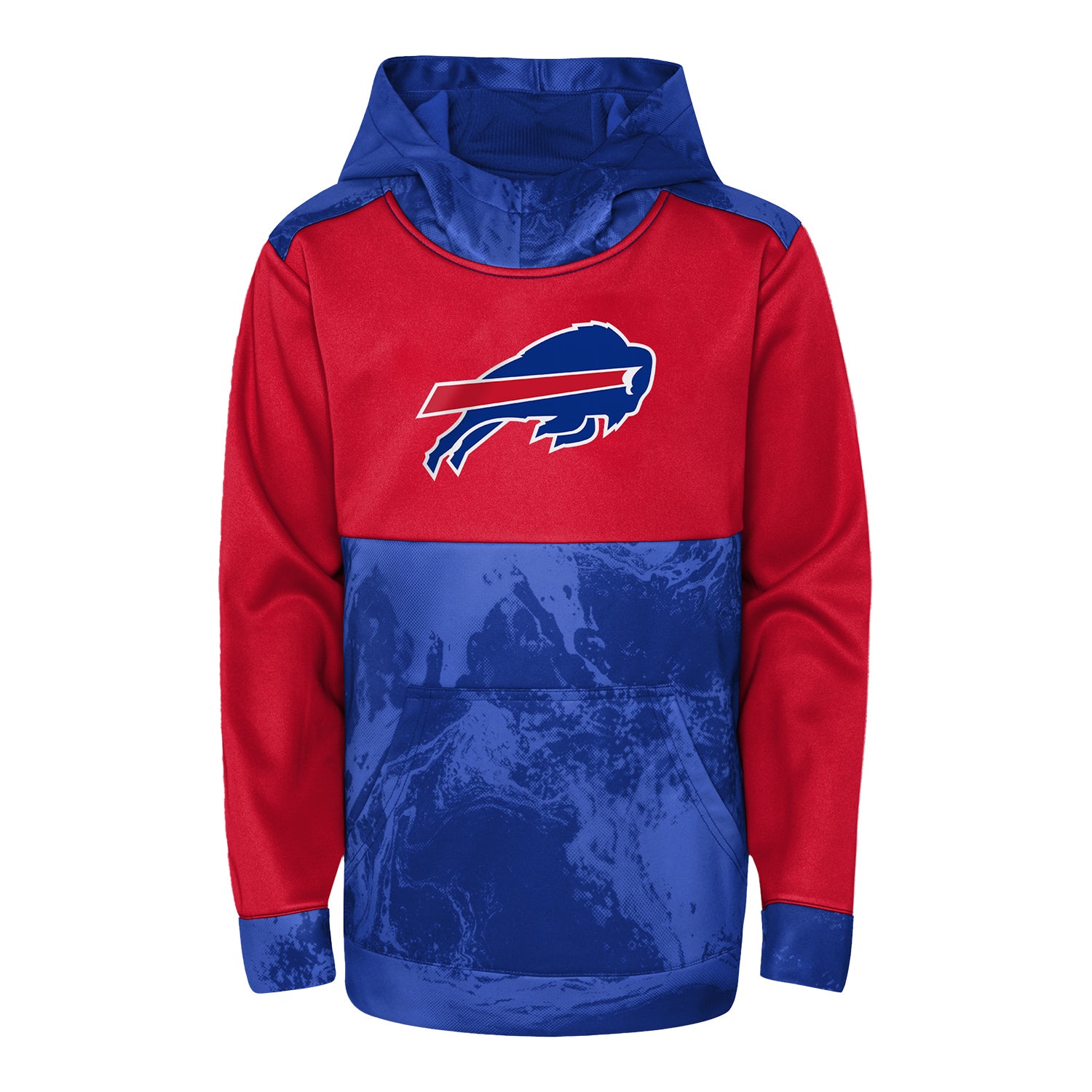 Youth All Out Blitz Hooded Sweatshirt In Red & Blue - Front View