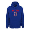 Youth Josh Allen Drip Name & Number Hooded Sweatshirt In Blue - Front View