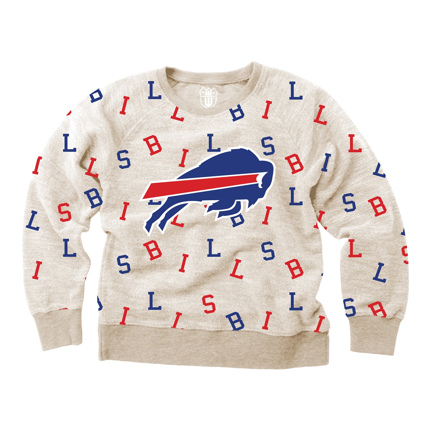 Youth Girls Buffalo Bills Crew In Cream - front View