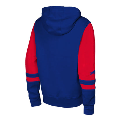 Buffalo Bills Juvenile Full-Zip Stadium Hoodie In Blue & Red - Back View