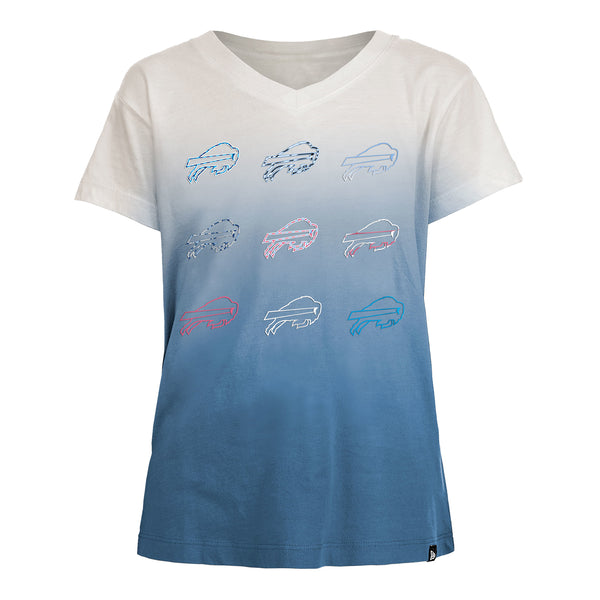 Girls Ombre Logos T-Shirt In Blue - Front View