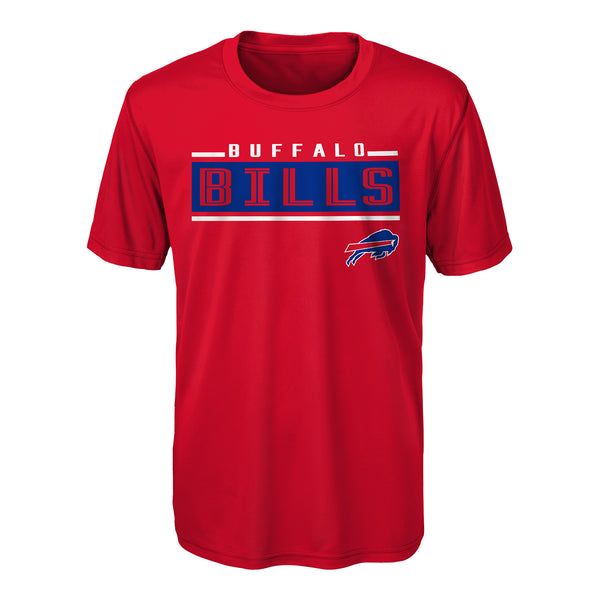 Youth Amped Up Bills T-Shirt In Red & Blue - Front View