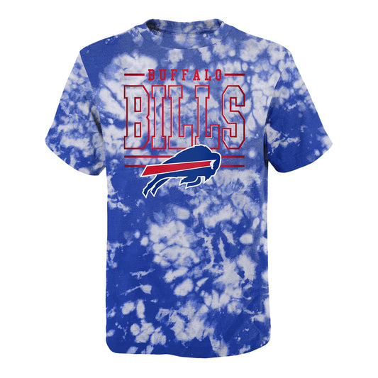 Juvenile Winning Streak Tie-Dye T-Shirt In Blue, White & Red - Front View