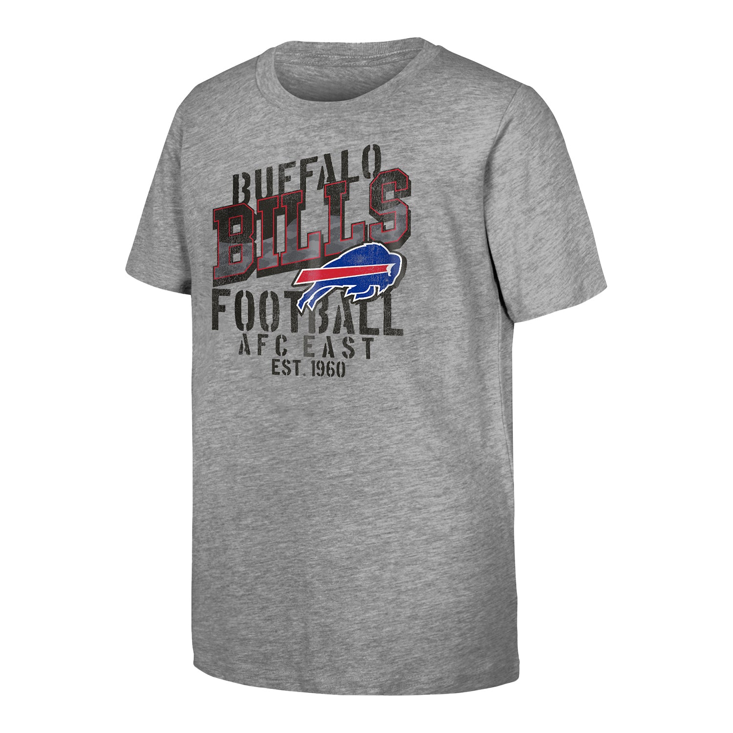 Youth Outerstuff Camo Go Time Bills T-Shirt In Grey - Front View