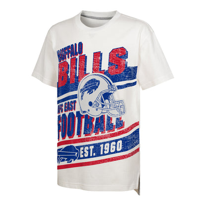 Bills Youth Outerstuff Lets Get Loud Retro T-Shirt In White - Front View