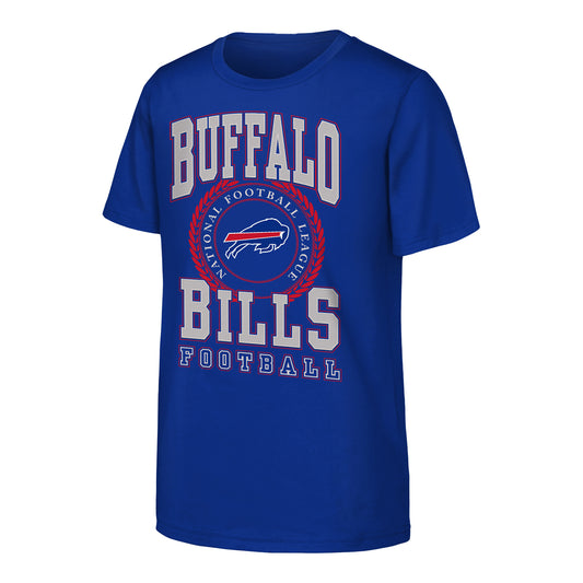 Bills Youth Outerstuff Stitch Up Crest T-Shirt In Blue - Front View