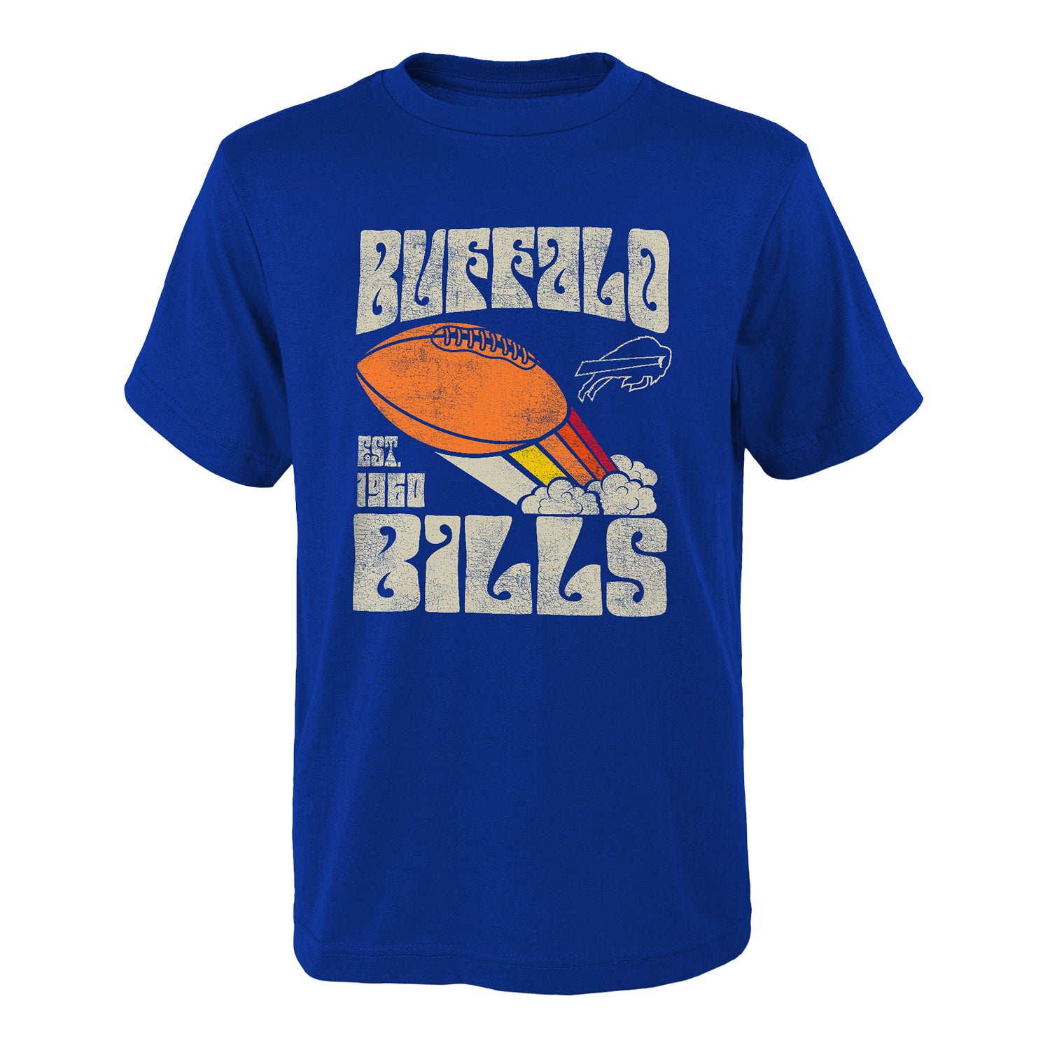 Youth Cool Vibes Goal Post Bills T-Shirt In Blue - Front View