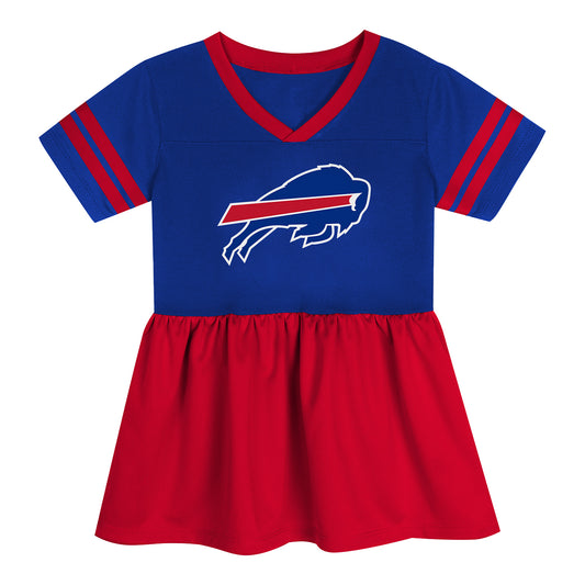 Buffalo Bills Girls Stadium Lights T-Shirt In Blue & Red - Front View