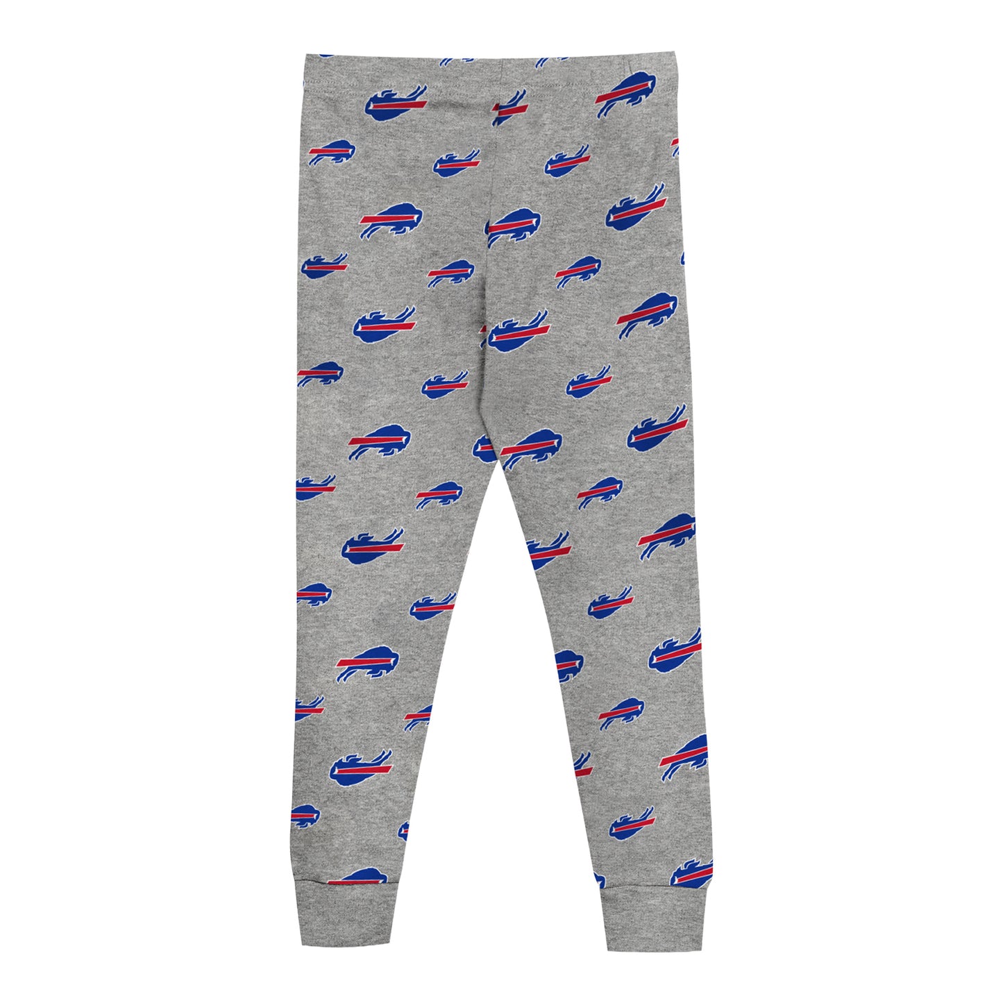 Buffalo Bills Juvenile All Over Print PJ Set In Grey - Pants Front View